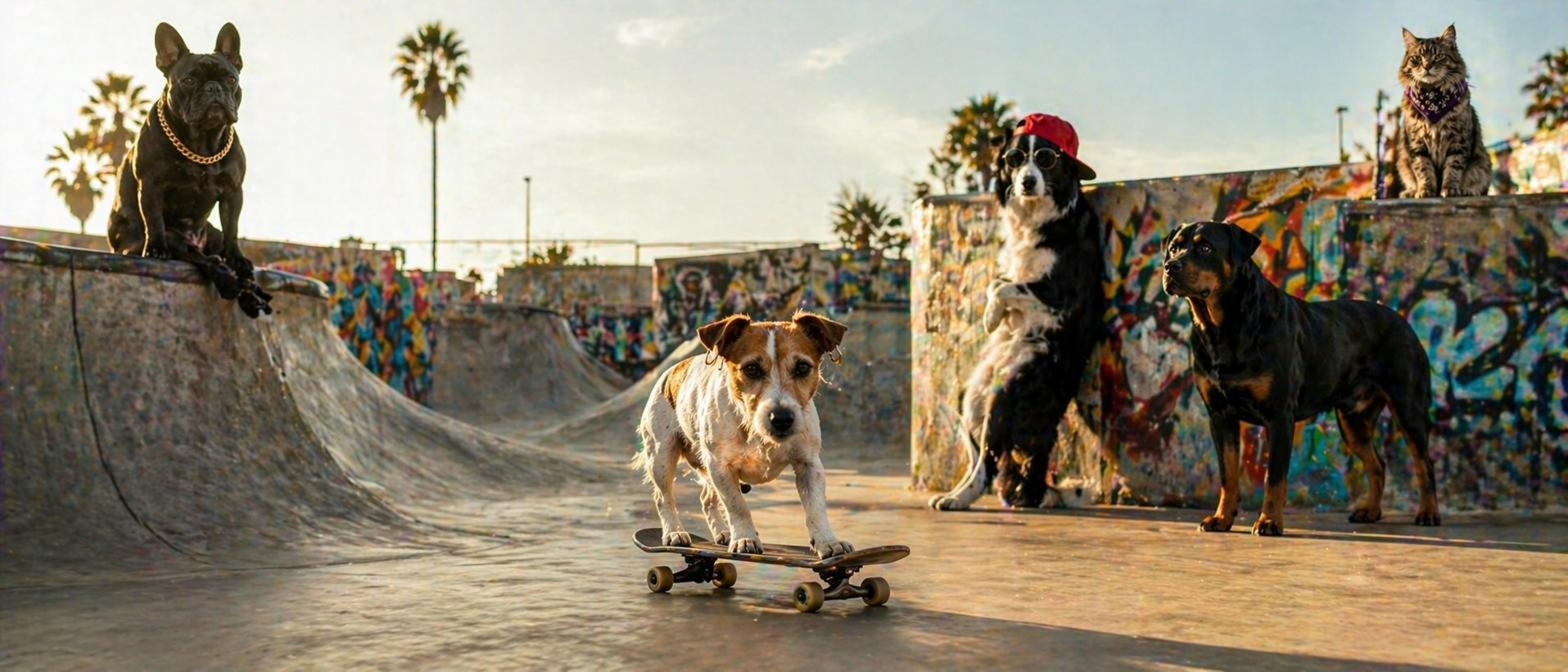 The Petcool crew at the skate park